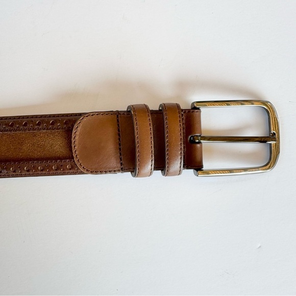 New Mezlan Tan Brown Leather Belt size 36 - Picture 2 of 6